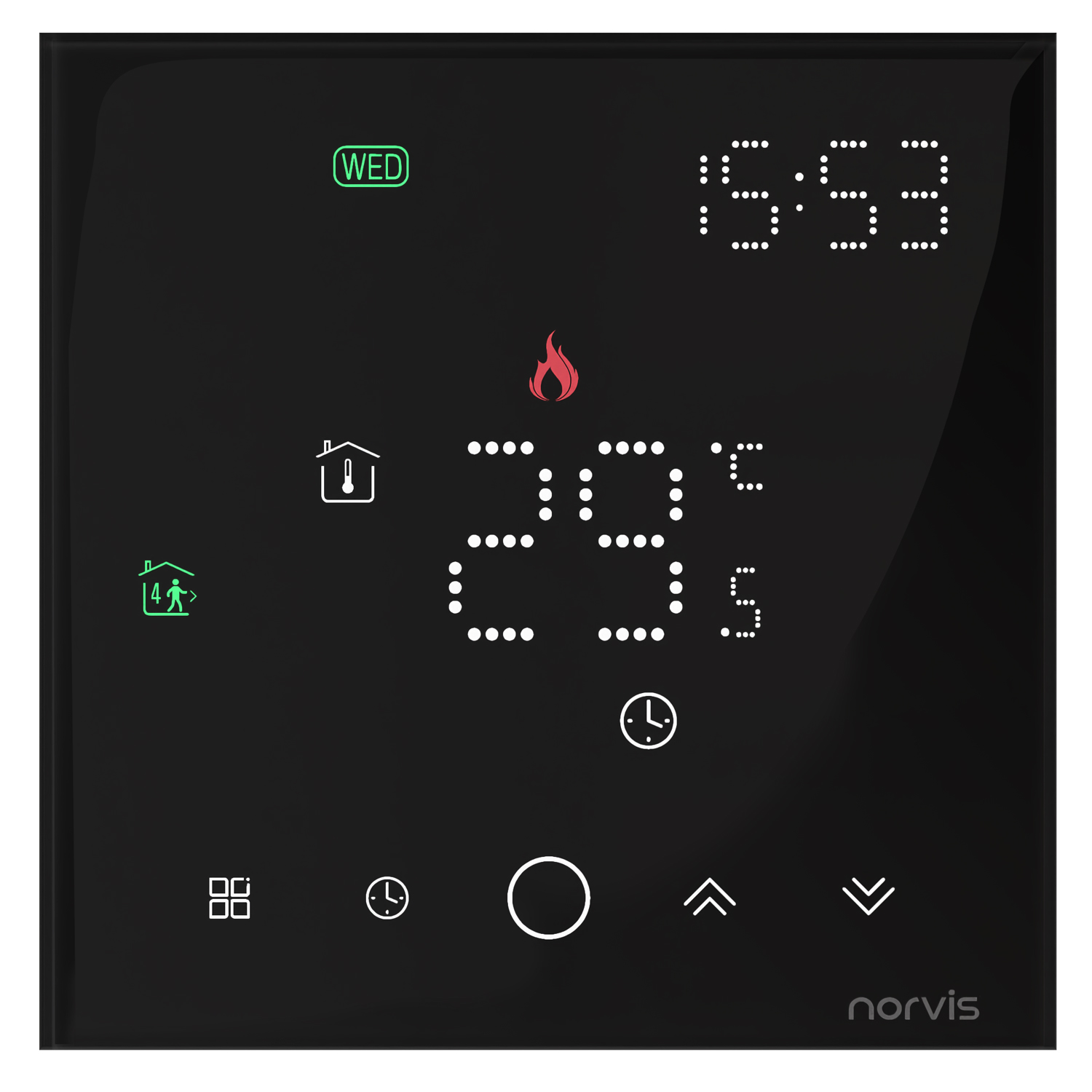 Ciel - ترموستات هوشمند - TSR13 - گرمایش از کف (با آب) - Zigbee - مشکی