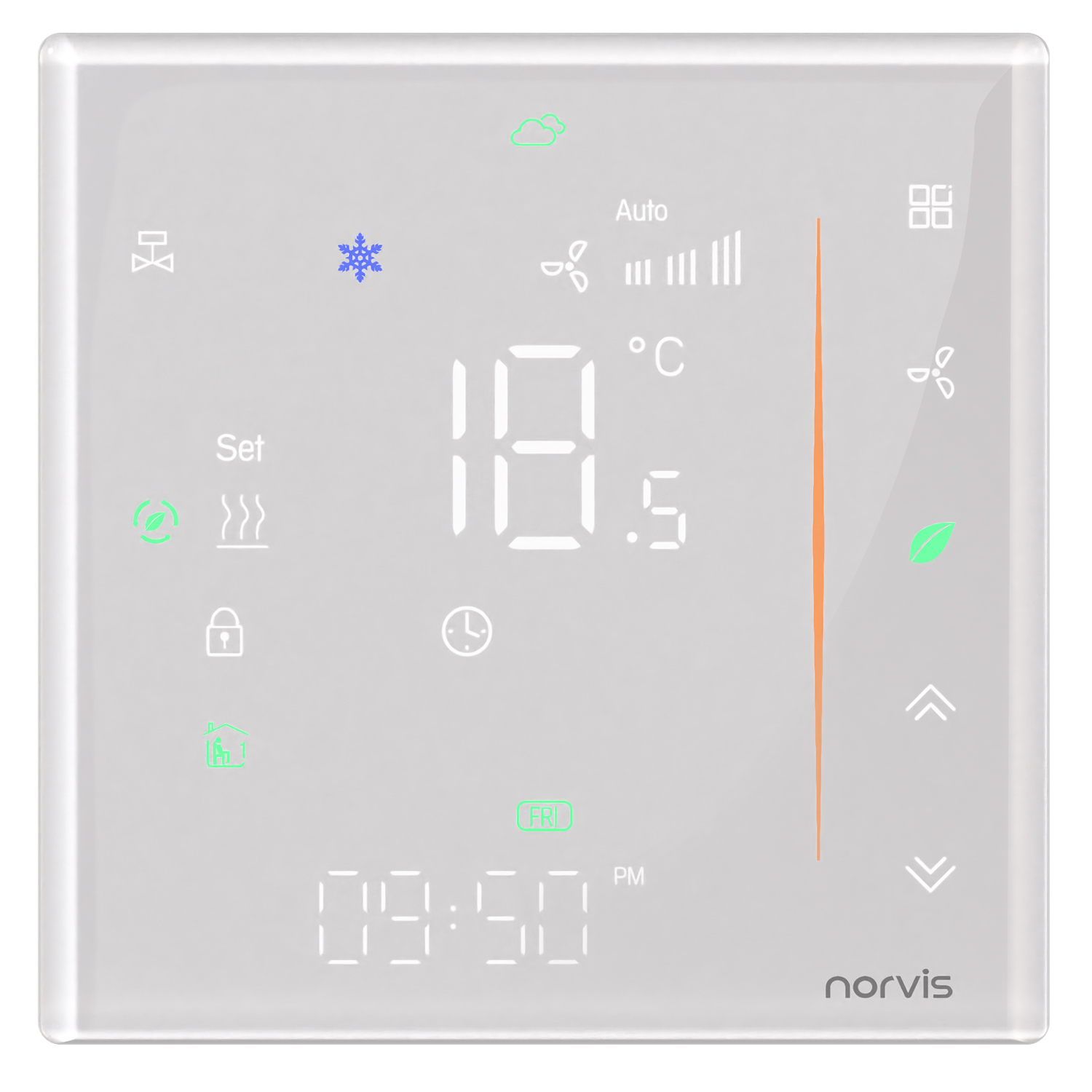 Ciel - ترموستات هوشمند - TSR16 - فن کویل دو لوله - Wi-Fi - مشکی