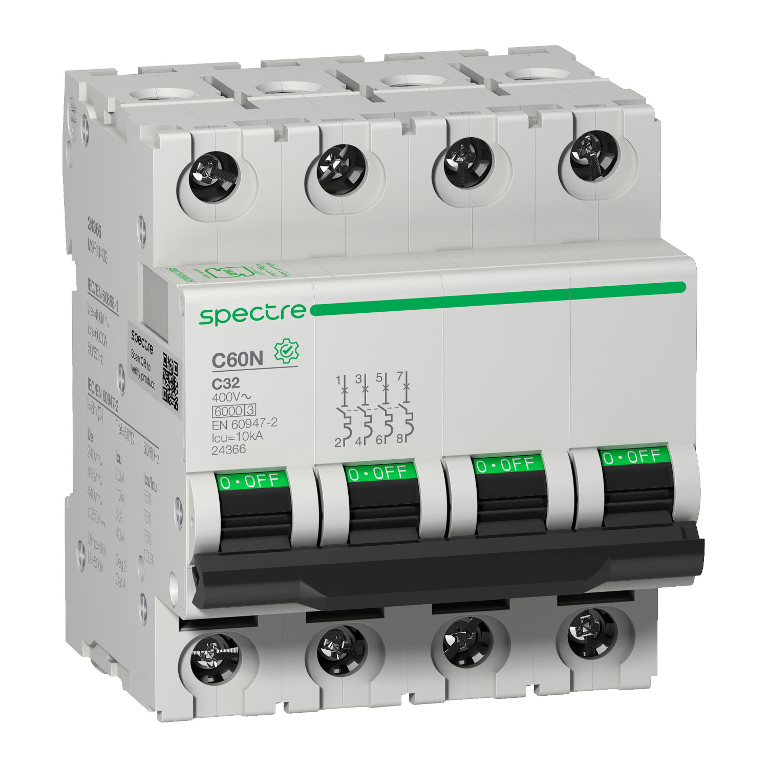 M9 - C60N - MCB - 4P - 32A - C Curve