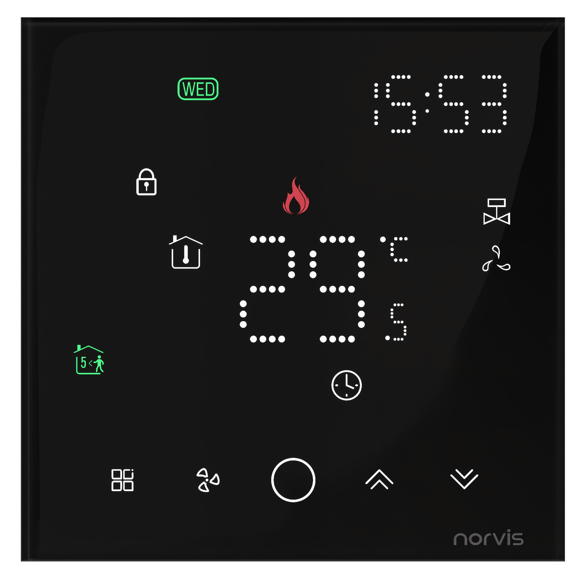 Ciel - ترموستات هوشمند - مدل TSR13 - فن کویل چهار لوله - Wi-Fi - مشکی