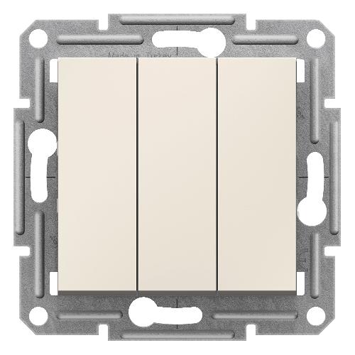 Asfora - کلید سه پل بدون کادر - کرم
