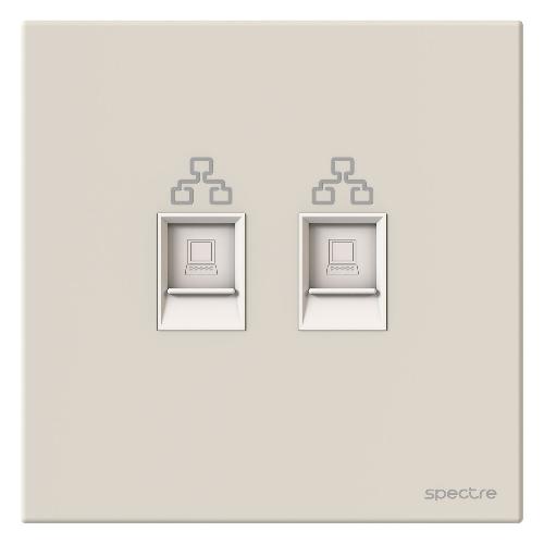 Avent - سوکت شبکه + تلفن - RJ11 + RJ45 - سفید - cat.6 - UTP