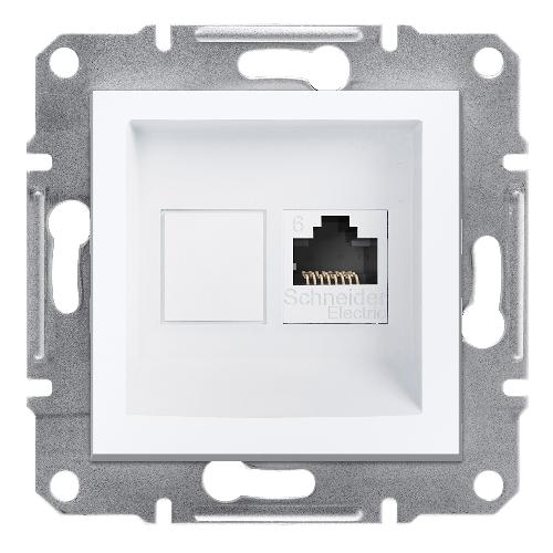 Asfora - سوکت شبکه تکی - RJ45 - سفید - cat.6 - بدون کادر - UTP