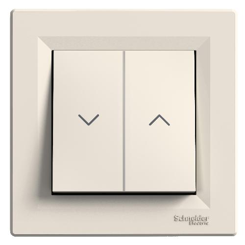 Asfora - شستی کرکره برقی - 10A - ترمینال بدون پیچ - کرم