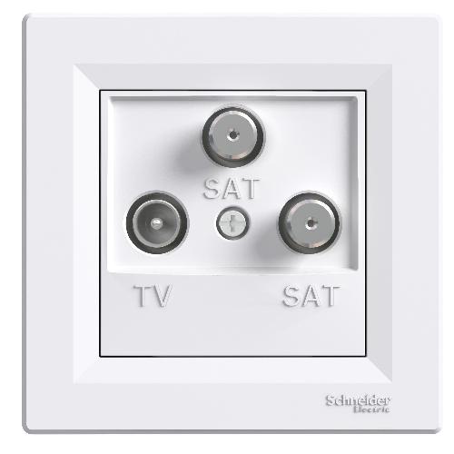 Asfora - آنتن سه فیشه تلویزیون و ماهواره - انتهایی - 1dB - سفید