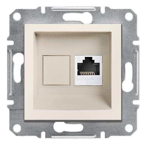 Asfora - سوکت شبکه تکی - RJ45 - کرم - cat.6 - بدون کادر - UTP